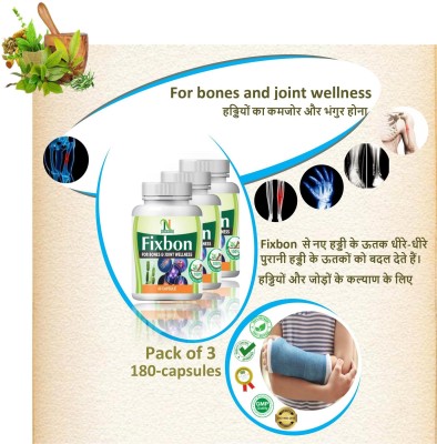 Numinous FIXBON Ayurvedic Medicine, For all type of Bones wellness, Pack of 3,180capsules(Pack of 3)
