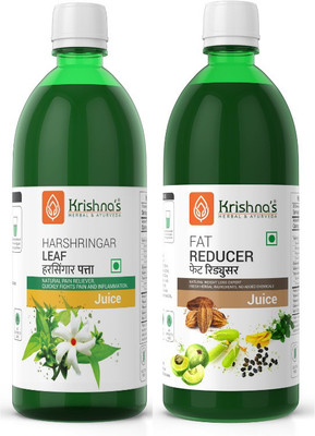 Krishna's Herbal & Ayurveda Combo Of Fat Reducer Juice and Harshringar Leaf Swaras | Pure Ayurvedic and Natural | Lose Weight Naturally | Improves Digestion | Strengthen Bones and Muscles | Consume Atleast 20 Days for Best Results(Pack of 2, 1000 ml)