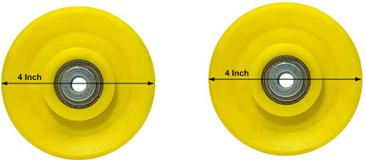 YMD Exercise Machine Attachments Gym Pulley 4-inch (Yellow) - Pack of of 2 Multi-training Bar