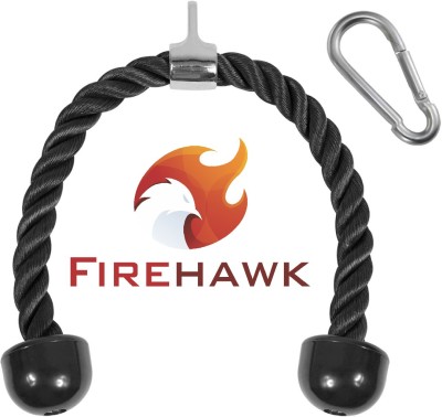 Firehawk Tricep Rope Cable Attachment 27 Exercise Machine Attachments Pulley System Multi-training Bar(Black, Silver)