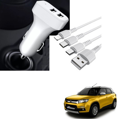 AuTO ADDiCT 20.5 W Turbo Car Charger(White, With USB Cable)