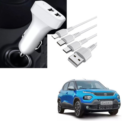 AuTO ADDiCT 20.5 W Turbo Car Charger(White, With USB Cable)
