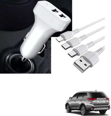 AuTO ADDiCT 20.5 W Turbo Car Charger(White, With USB Cable)