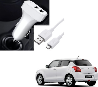 AuTO ADDiCT 20.5 W Turbo Car Charger(White, With USB Cable)