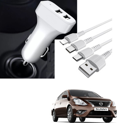 AuTO ADDiCT 20.5 W Turbo Car Charger(White, With USB Cable)