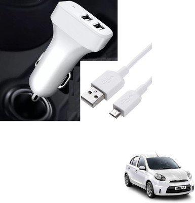 AuTO ADDiCT 20.5 W Turbo Car Charger(White, With USB Cable)