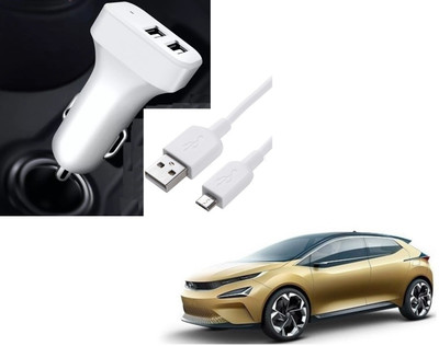 AuTO ADDiCT 20.5 W Turbo Car Charger(White, With USB Cable)