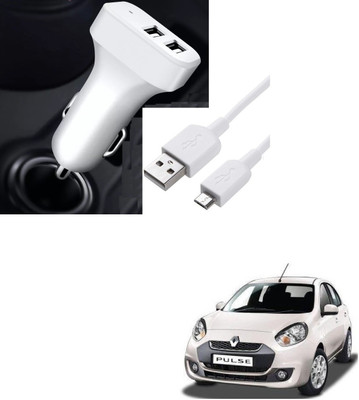 AuTO ADDiCT 20.5 W Turbo Car Charger(White, With USB Cable)