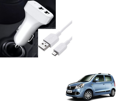 AuTO ADDiCT 20.5 W Turbo Car Charger(White, With USB Cable)