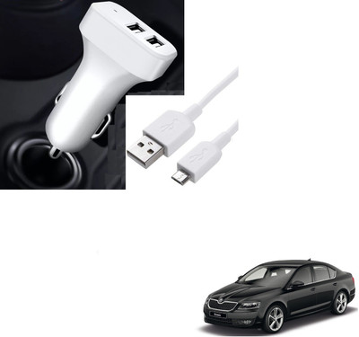 AuTO ADDiCT 20.5 W Turbo Car Charger(White, With USB Cable)