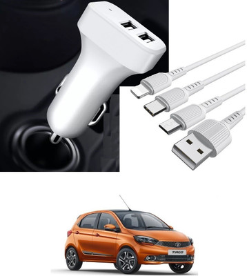 AuTO ADDiCT 20.5 W Turbo Car Charger(White, With USB Cable)