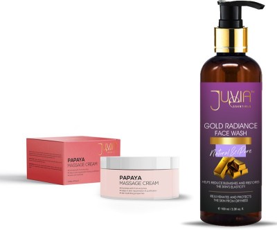 juvia essentials Papaya Massage Cream-200-g &Gold Radiance Face Wash 100ml| Skin Care Combo(2 Items in the set)