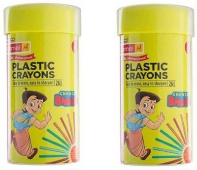 Camlin 26 SHADE PLASTIC CRAYON JAR SET OF 2(Multicolor)