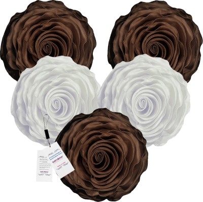 indoAmor Satin Cushions Cover(Pack of 5, 40 cm*40 cm, Brown, White)