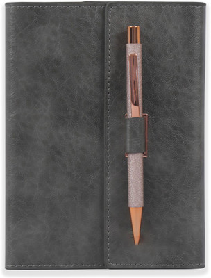 Family store Diary With Ball pen B5 Note Pad Ruled 160 Pages(Grey)