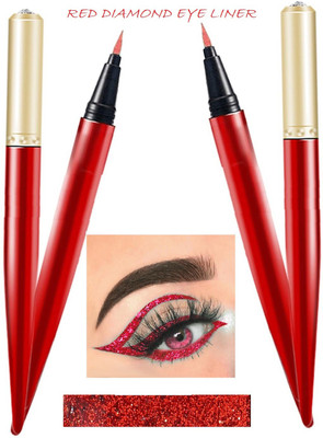 YAWI liquid pen red diamond shimmer eye liner lasting in 24 hrs 3 g(red)