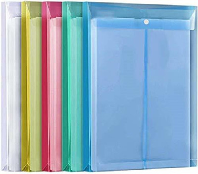 Greeshma Plastic 10 Pack Legal Top Opening Document File Bag, Snap Button Organizer,(Set Of 10, Multicolor)