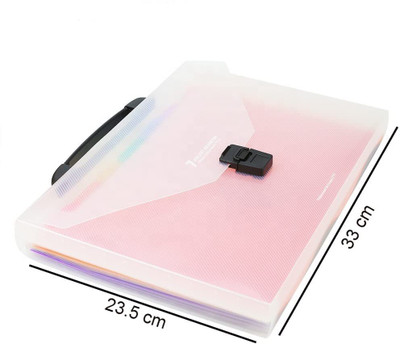 ATOOZED PP Document File Folder Organizer A4 Size 7 Pockets Office Desk File Folder(Set Of 1, Multicolor)