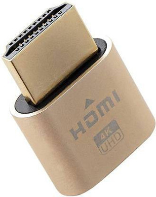 ULTRABYTES 4K HDMI Dummy Plug,High Resolution Virtual Monitor Display Emulator,3840x2160 Gaming Adapter(Golden, For PC)