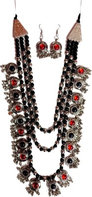 Timbertreasures Oxidised Silver Black, Red Jewellery Set(Pack of 1)
