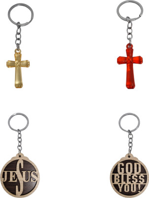 BLESSINGS Set Of 4 Cross Combination (2) Key Chain