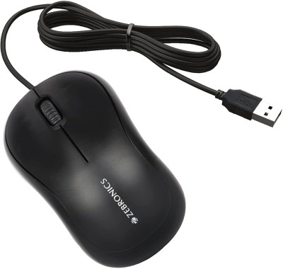 RADHECOMPUTERSS ZEBRONICS Zeb-Comfort Wired USB Mouse, 3-Button, 1000 DPI Wired Optical Mouse(USB 2.0, Black)