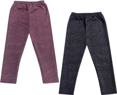 IndiWeaves Capri For Girls Casual Self Design Polyester(Black Pack of 2)