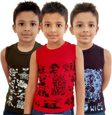 HAP Vest For Boys Cotton(Multicolor, Pack of 3)