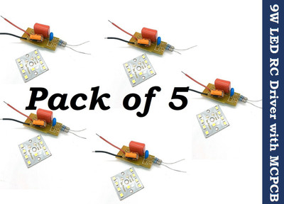 SG Flash ( 5 Pieces) 9w MCPCB Led WITH RC DRIVER Raw Material For Led Bulb Light LED Driver