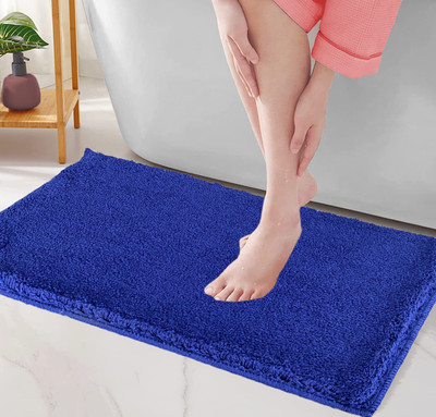 MAA HOME CONCEPT Microfiber Floor Mat(Blue, Medium)