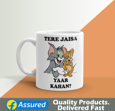 Artgenics Tom And Jerry Tere Jaisa yaar Kahan Printed Ceramic Coffee 325ml. Ceramic Coffee Mug(325 ml)