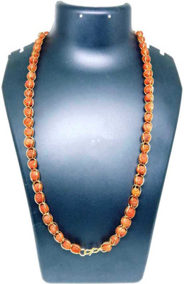 PRIYANSHU INDUSTRIES Festive Special 5-Mukhi (54+1 Beads) Wood, Rudraksha One Gram For Unisex Beads Gold-plated Plated Brass, Alloy Chain