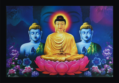 Mmory Beautiful Decorative Buddha Wall Decor Painting Digital Reprint 8 inch x 12 inch Painting(With Frame)