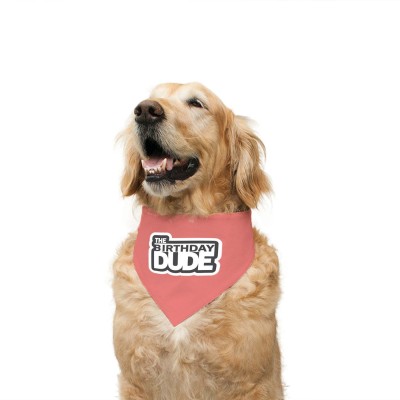 RUSE Bandana for Dog, Cat(Reversible The Birthday Dude Printed Dog Bandana Chocolate Waffle Check)