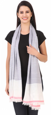 FWC FILL WITH COLOURS Striped Viscose, Cotton Viscose Blend Women Fancy Scarf