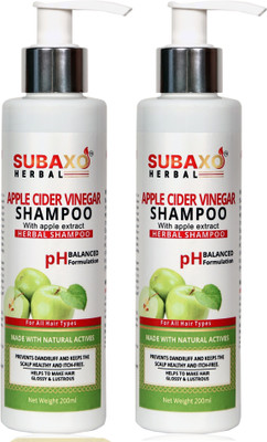Subaxo HERBAL APPLE CIDER VINEGAR SHAMPOO 2 PC EACH OF 200 ML(400 ml)