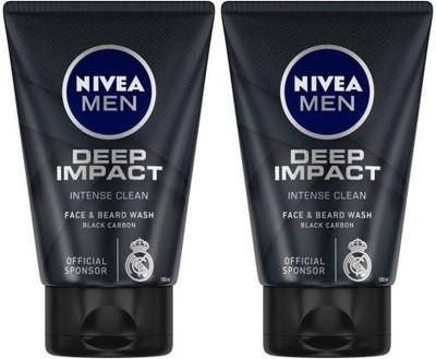 NIVEA DEEP IMPACT INTENSE CLEAN BLACK FACE WASH 100 ML X 2 Face Wash (200 ml)