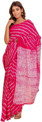 Jaipuri Print Printed Daily Wear Pure Cotton Saree(Pink)