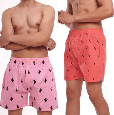 LAZY BUMS APPAREL Printed Men Pink, Red Regular Shorts