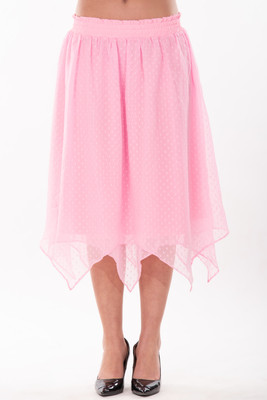 ND&R Solid Women Flared Pink Skirt