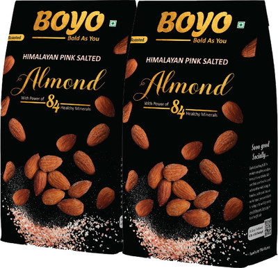 BOYO Roasted And Salted Almonds 400g (2*200g)  (2 X 200 G) For Rs. 399 @ 47 %