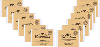 DEVOTION SANDAL Natural Bath Soap Pack of -12(12 x 75 g)