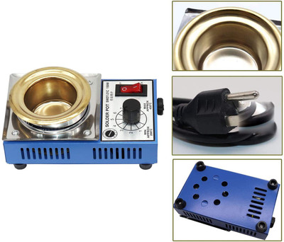 uptodatetools Solder Pot Soldering Desoldering Bath Titanium Plate 50mm 200-450 150 W Temperature Controlled(Round Tip)