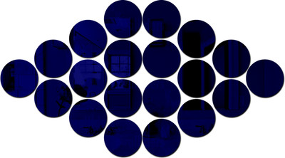wall1ders 40 cm 10 cm Circle 20 Blue Self Adhesive Sticker(Pack of 20)