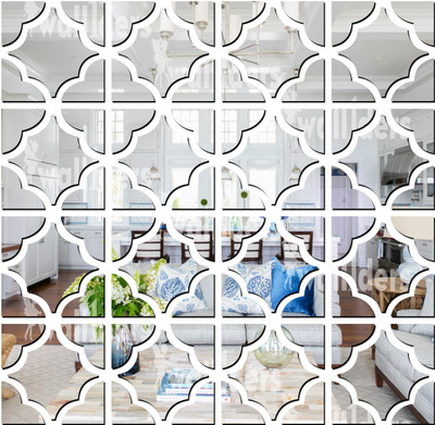 wall1ders 72 cm 16 Pattern Silver Self Adhesive Sticker(Pack of 16)
