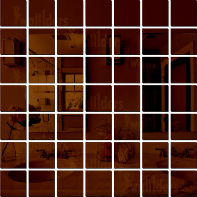 wall1ders 88 cm 10 cm Square 50 Brown Self Adhesive Sticker(Pack of 50)