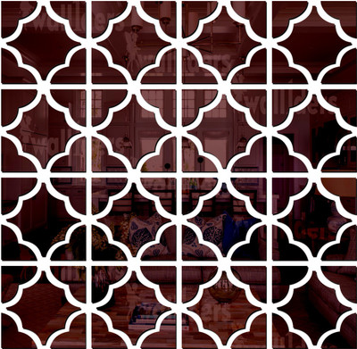wall1ders 72 cm 16 Pattern Brown Self Adhesive Sticker(Pack of 16)