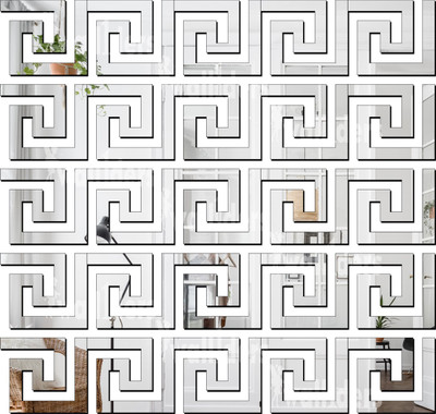 wall1ders 10 cm 25 New Geometric Silver Self Adhesive Sticker(Pack of 25)