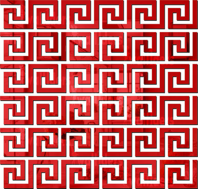 wall1ders 60 cm 36 New Geometric Red Self Adhesive Sticker(Pack of 36)
