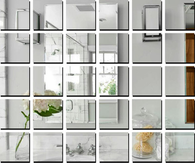 wall1ders 50 cm 10 cm Square 30 Silver Self Adhesive Sticker(Pack of 30)